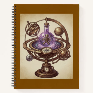 Steampunk Cosmic Voodoo Doll Orrery Fantasy Notebook