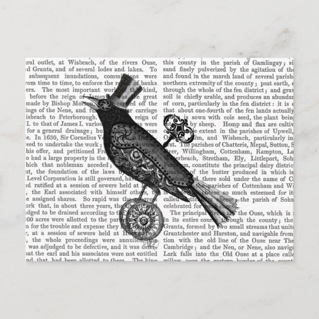 Steampunk Crow 2 Postcard (Front)