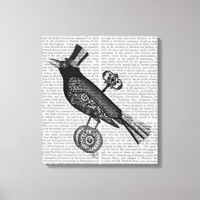 Steampunk Crow Canvas Print (Front)