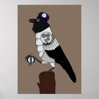 Steampunk Crow Poster