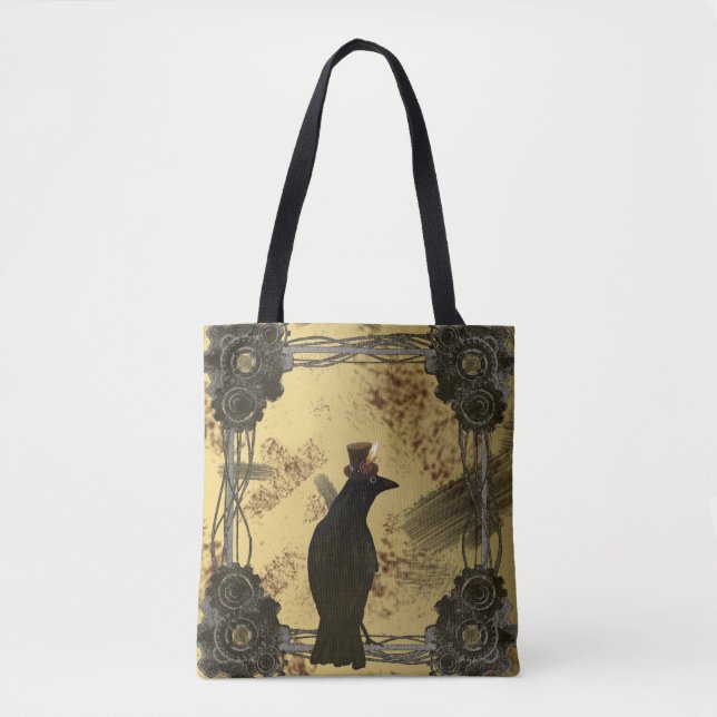 SteamPunk Crow Tote Bag (Front)