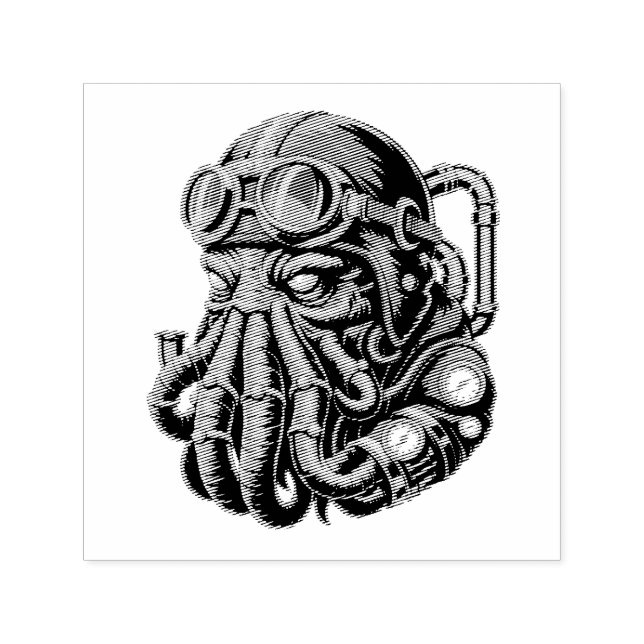 Steampunk Cthulhu monster Self-inking Stamp (Design)