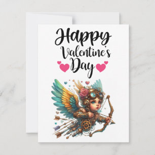 Steampunk Cupid Valentine Day Card