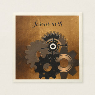 Steampunk Custom Text Paper Napkins