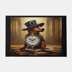 Steampunk Customisable dog with hat Door Mat