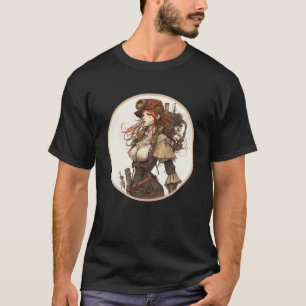 Steampunk Cute Girl Retro Scifi Mechanical Gear Co T-Shirt