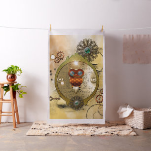 Steampunk, cute owl fabric