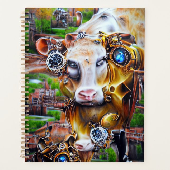 Steampunk Cyber Cow Planner (Front)