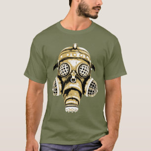 Steampunk / Cyberpunk Gas Mask 3 Colour Graphic T-Shirt