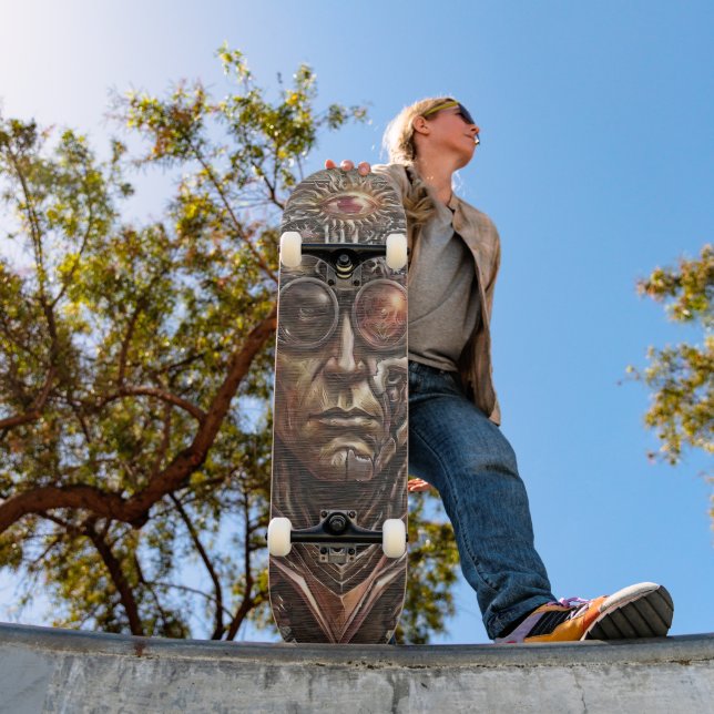 Steampunk Cyborg Eye of Infinity Skateboard (Outdoor 1)
