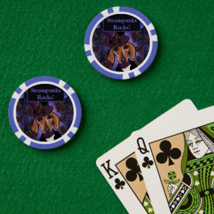 STEAMPUNK DACHSHUND POKER CHIPS