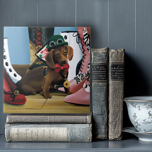 Steampunk Dachshund Shoes Boots Victorian  Tile