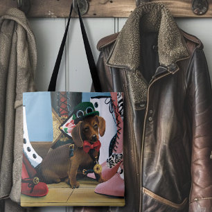 Steampunk Dachshund Shoes Boots Victorian Tote Bag