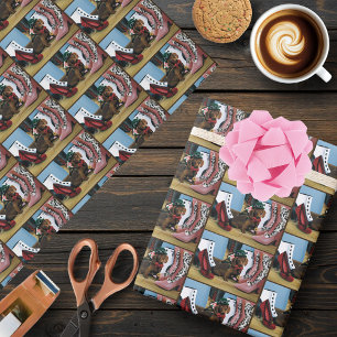 Steampunk Dachshund Shoes Boots Victorian Wrapping Paper