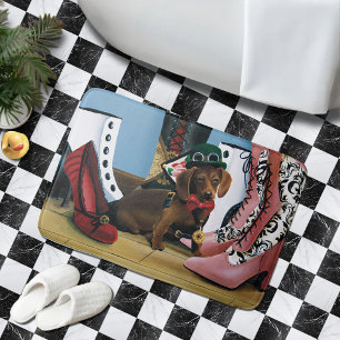 Steampunk Dachshund Wiener Dog Victorian Boots Bath Mat
