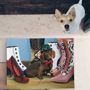 Steampunk Dachshund Wiener Dog Victorian Boots Doormat