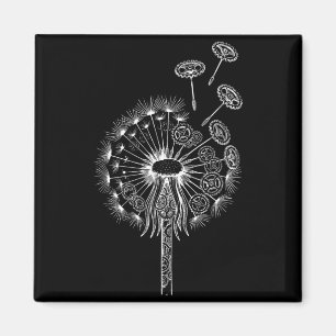 Steampunk Dandelion Flower Mechanical Engineer Magnet