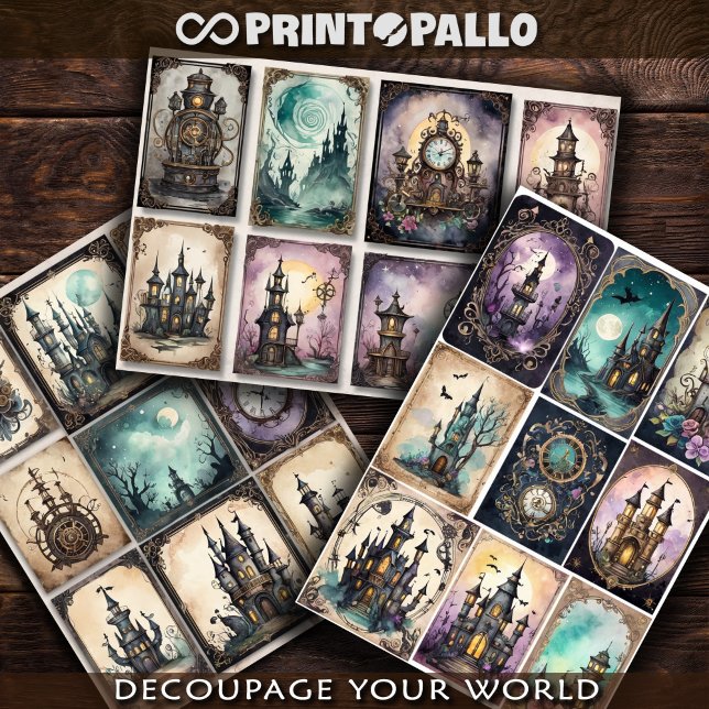 Steampunk decorative elements for decoupage #1 wrapping paper sheet (Creator Uploaded)