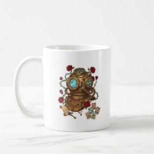 Steampunk Deep Sea Diver Helmet Fantasy Illustrati Coffee Mug
