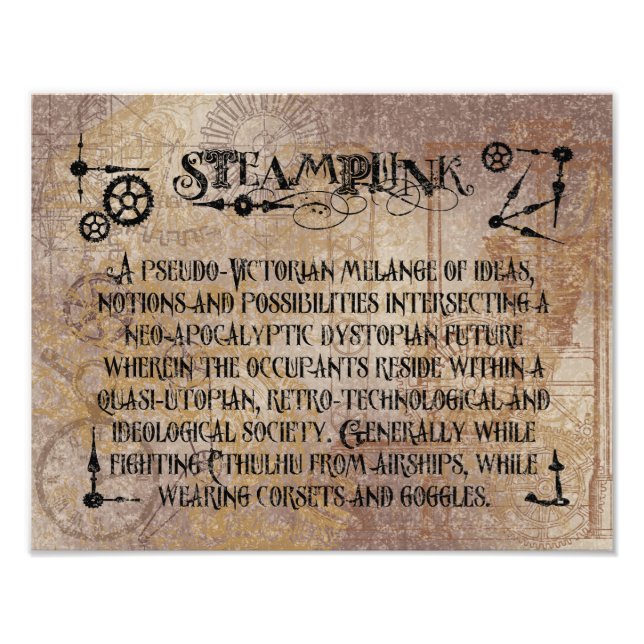 Steampunk Definition Photo Print (Front)