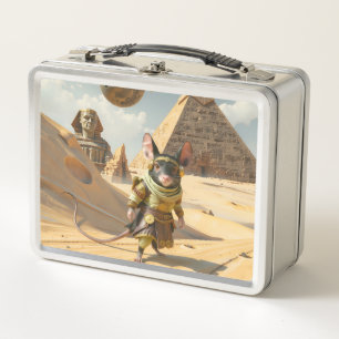 Steampunk Desert Explorer Mouse Metal Lunch Box