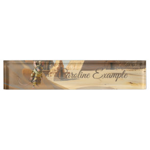 Steampunk Desert Explorer Mouse  Nameplate