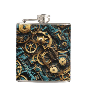 Steampunk Design Hip Flask