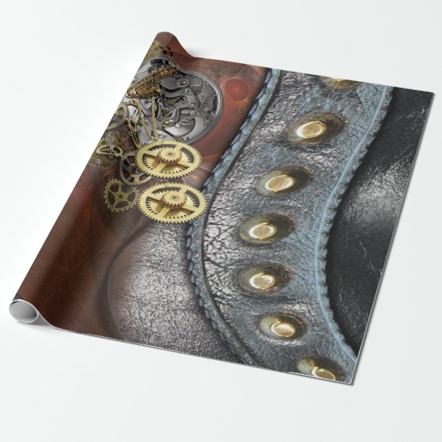 Steampunk design  wrapping paper (Unrolled)