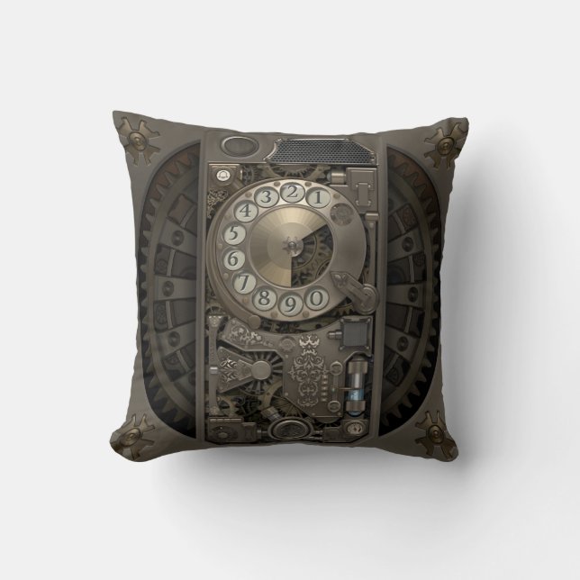 Steampunk Device - Rotary Dial Phone. Cushion (Front)