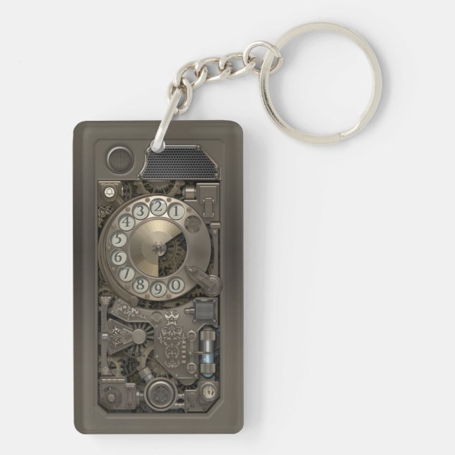 Steampunk Device - Rotary Dial Phone. Key Ring (Back)