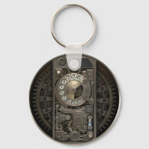 Steampunk Device - Rotary Dial Phone. Key Ring