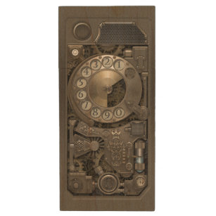 Steampunk Device - Rotary Dial Phone. Wood USB Flash Drive