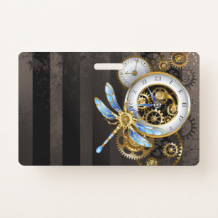 Steampunk Dials with Dragonfly ID Badge
