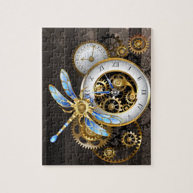 Steampunk Dials with Dragonfly Jigsaw Puzzle (Vertical)