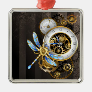 Steampunk Dials with Dragonfly Metal Tree Decoration