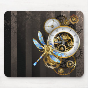 Steampunk Dials with Dragonfly Mouse Mat