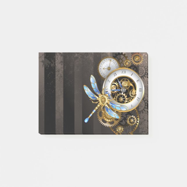Steampunk Dials with Dragonfly Post-it Notes (Front)