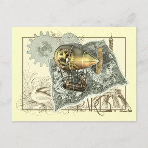 Steampunk Dirigible Air Tour Postcard