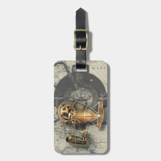 Steampunk Dirigible Balloon Ride Luggage Tag