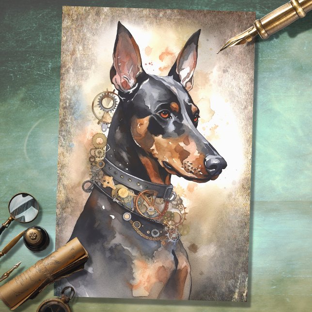 Steampunk Doberman 1 Decoupage Paper (Creator Uploaded)