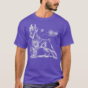 Steampunk Dog Blueprint Retro Vintage Art Gift T-Shirt
