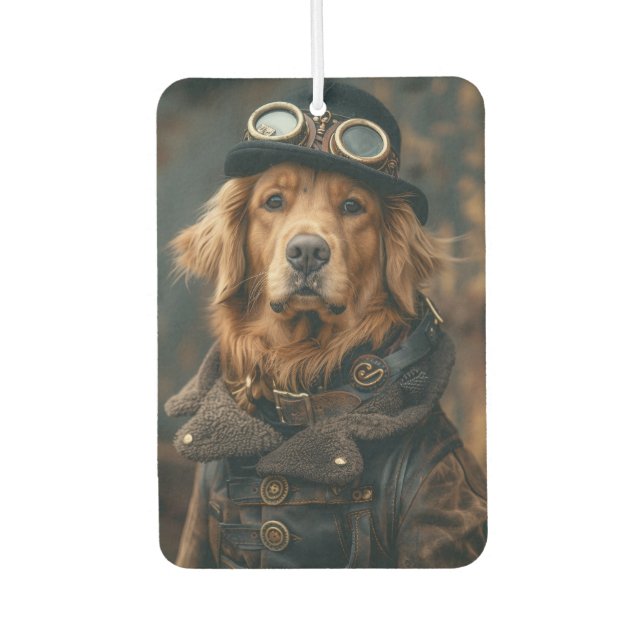 Steampunk Dog Funny Gift Air Freshener (Front)