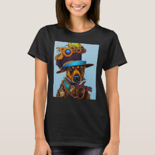 Steampunk Dog Steam Punk Puppy Fantasy Gothic AI G T-Shirt