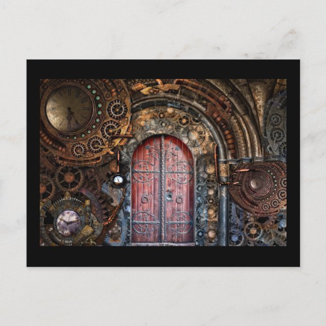steampunk door postcard (Front)