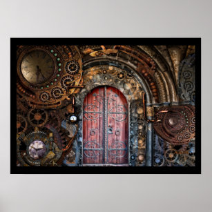 steampunk door poster