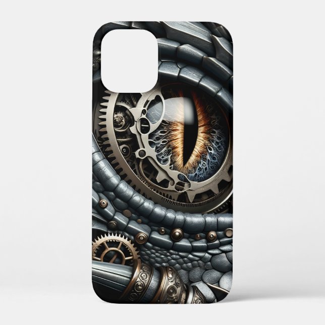 Steampunk Dragon Eye Closeup Ai Art Case-Mate iPhone Case (Back)