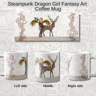 Steampunk Dragon Girl Fantasy Art  Coffee Mug