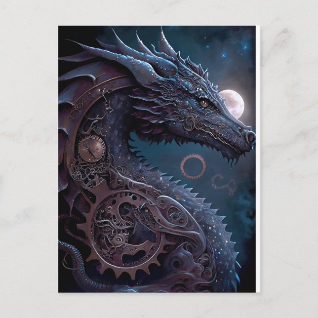Steampunk Dragon Postcard (Front)