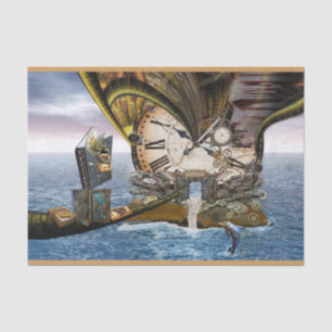 Steampunk dragon story book tissue paper