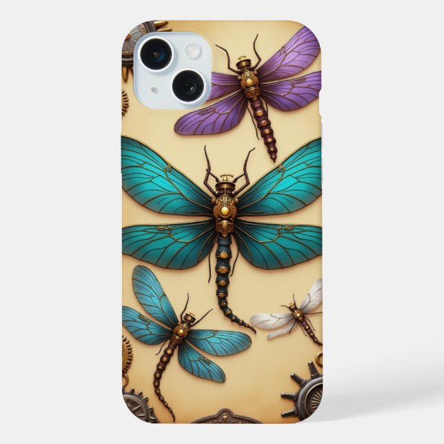 Steampunk Dragonflies iPhone Case (Back)
